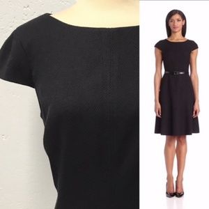 Anne Klein 12 Cap Sleeve Ponte Black Dress